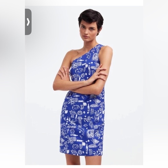 Madewell Dresses & Skirts - Madewell x Lisa Says Gah! One-Shoulder Mini Dress Size 2 NEW Fruit Wine Print